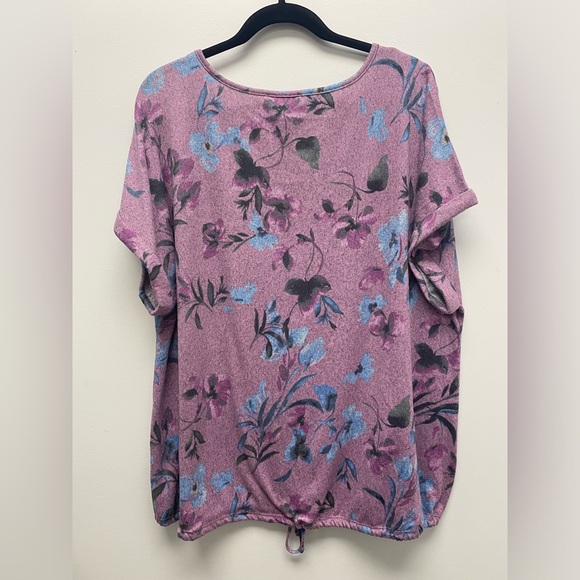 ✨ 4 for $30 ✨ Lily Morgan Lilac Floral tie Knot Bottom Top Super Soft Size 3x - Picture 2 of 5